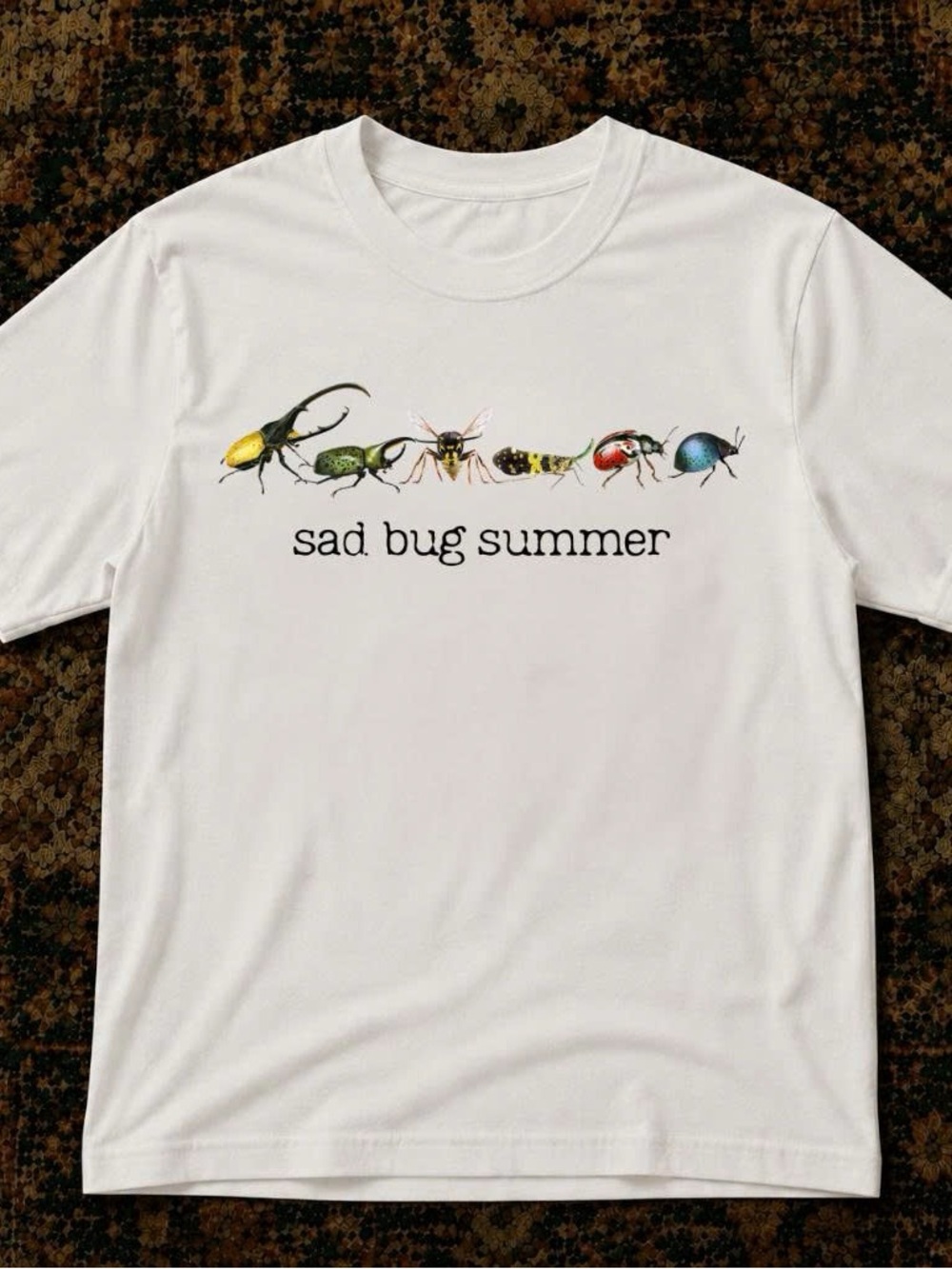 Sad Bug Summer Graphic Tee - White